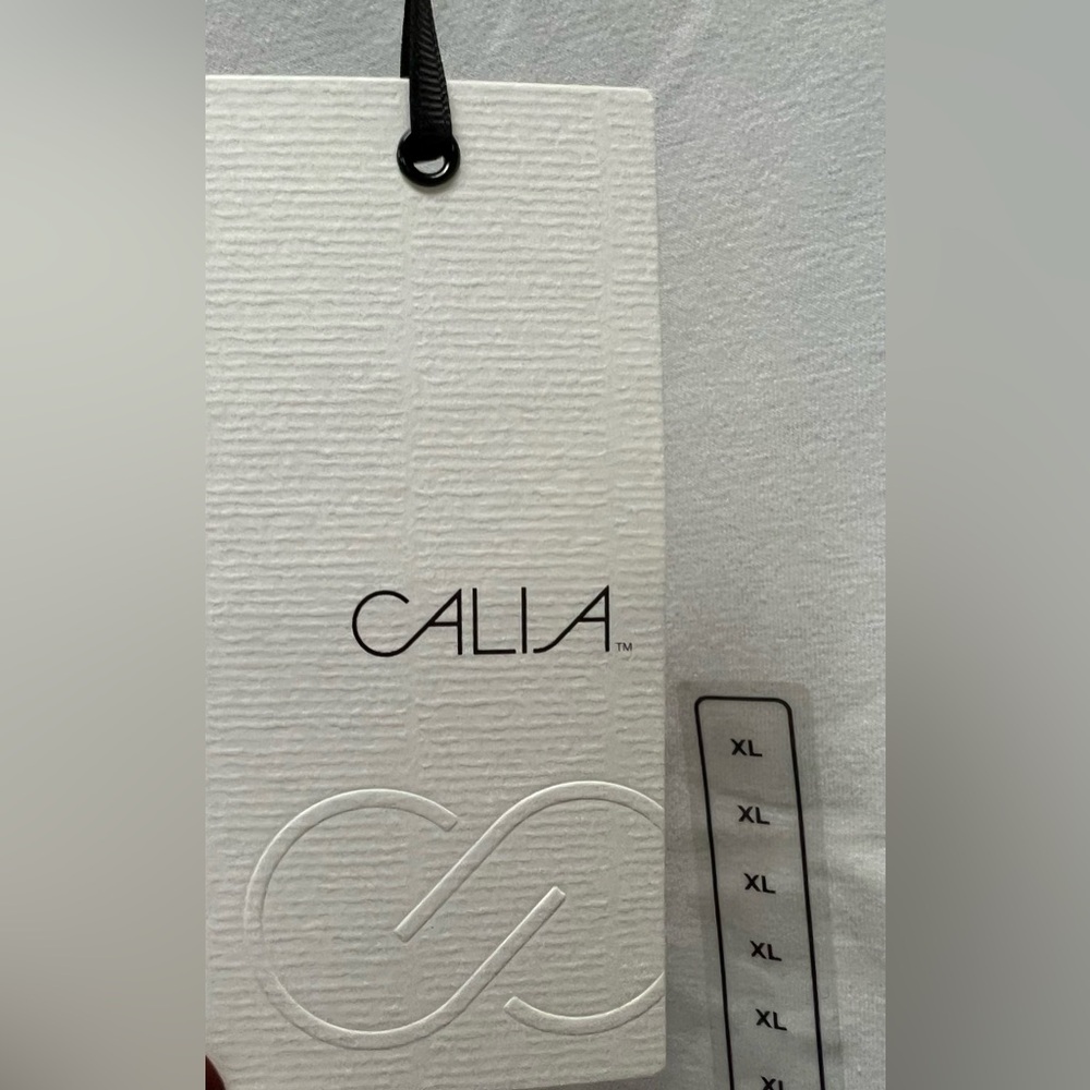 Calia - XL - New With Tags - Women's White and Black Trim Rib Crop Tank - Picture 3 of 9